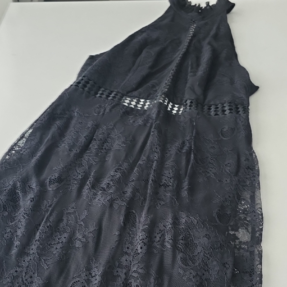 Essentials Black Lace Wedding Dress